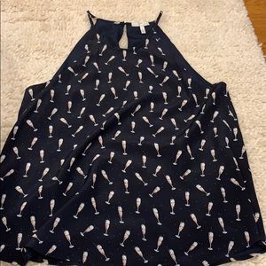 Joie navy silk tank top